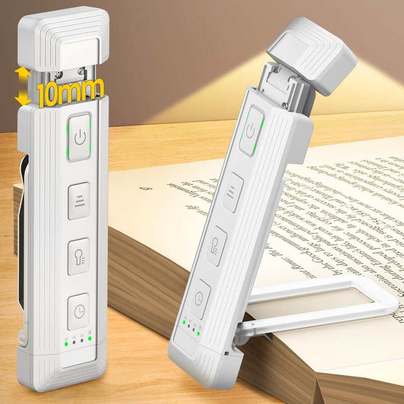 Glocusent Extendable Book Lights for Reading at Night, 5 Enhanced Brightness & 3 Colors with Sleep Aid & Timers, Clip on USB Rechargeable Reading Light for Books in Bed, Ideal Book Lovers Gifts - Image 1